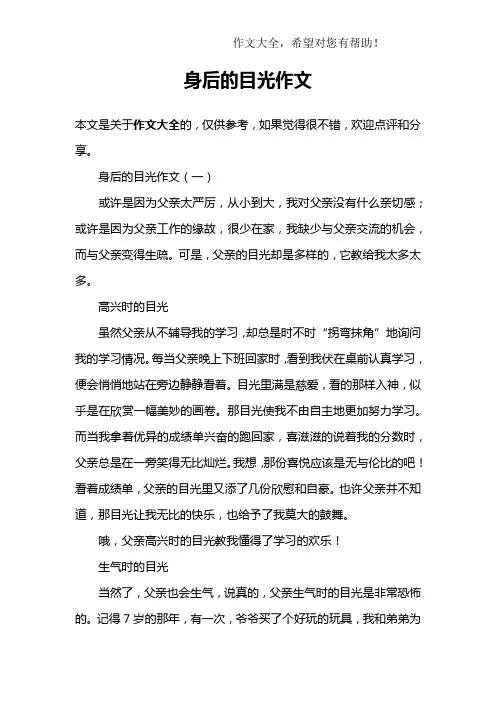 身后的目光作文