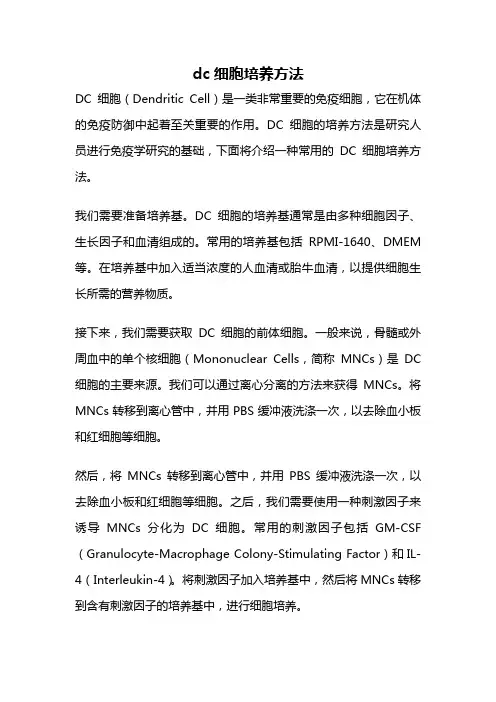 dc细胞培养方法