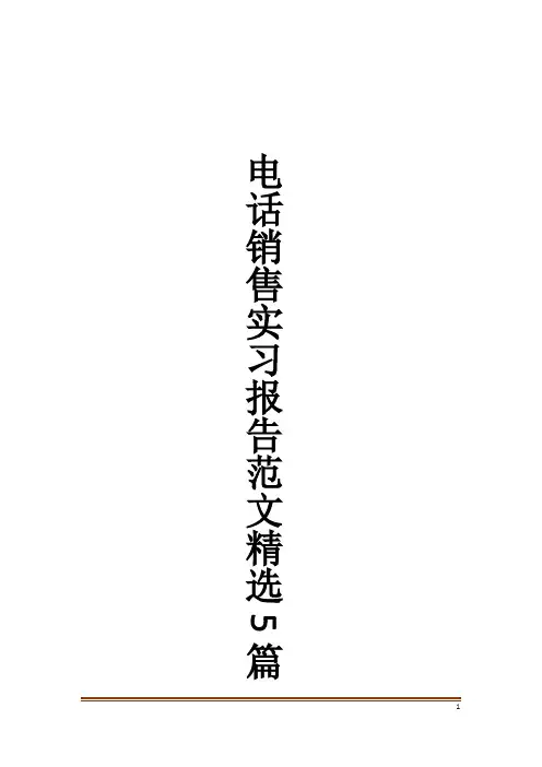 电话销售实习报告范文精选5篇
