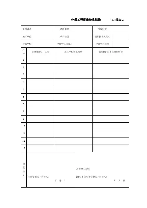 钢结构全套资料表格汇总