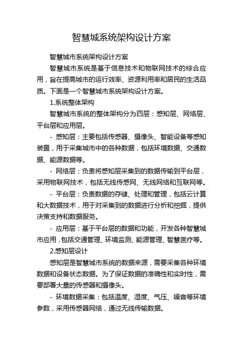 智慧城系统架构设计方案