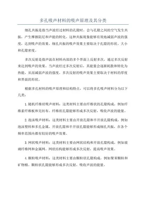 多孔吸声材料的吸声原理及其分类