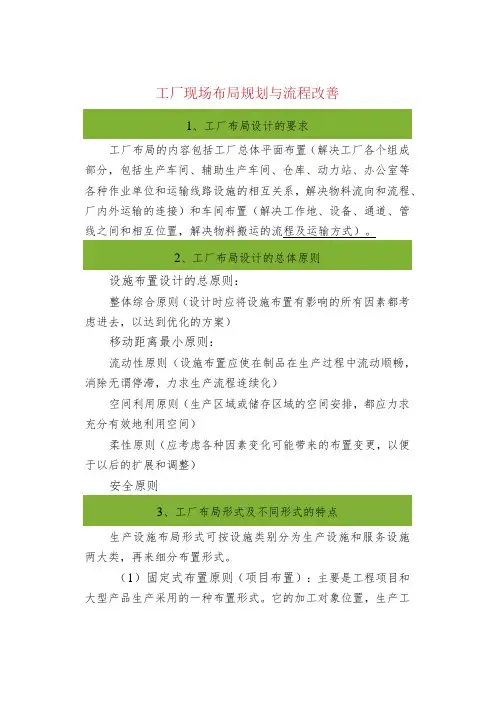 工厂现场布局规划与流程改善