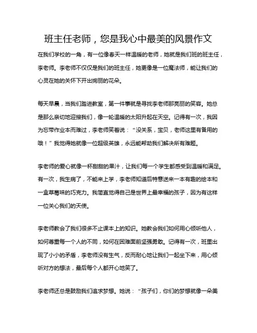 班主任老师,您是我心中最美的风景作文