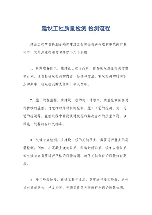 建设工程质量检测 检测流程