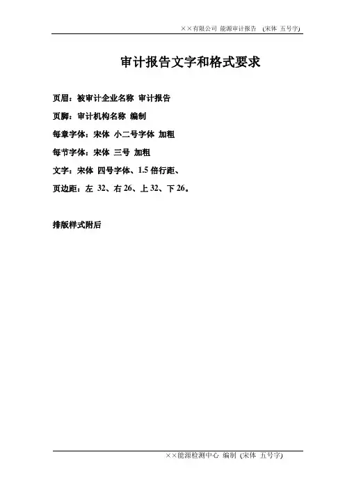审计报告、节能规划文字、格式要求