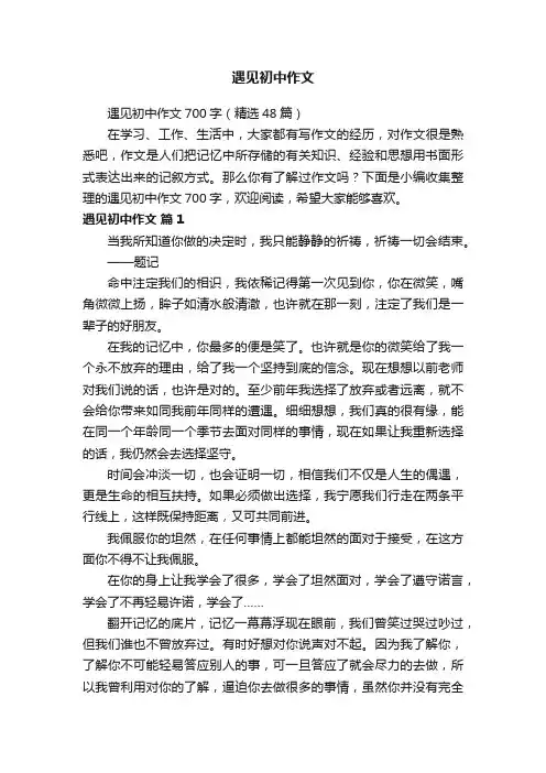 遇见初中作文700字（精选48篇）