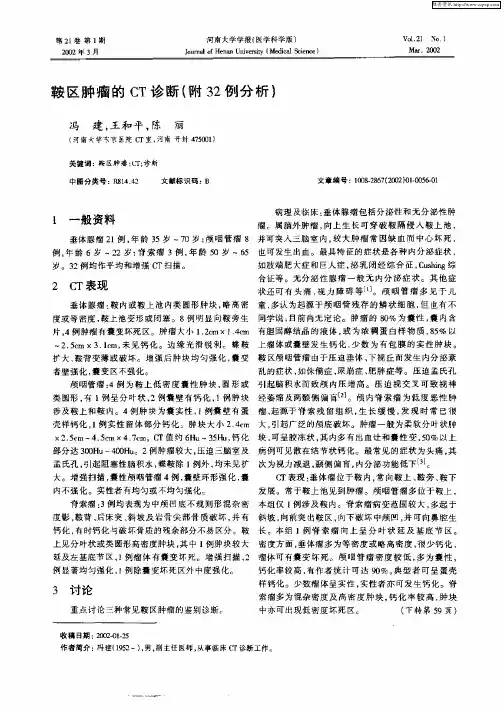 鞍区肿瘤的CT诊断(附32例分析)