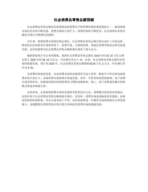 社会消费品零售总额预测