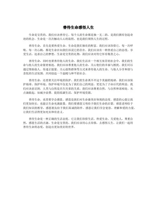 善待生命感悟人生