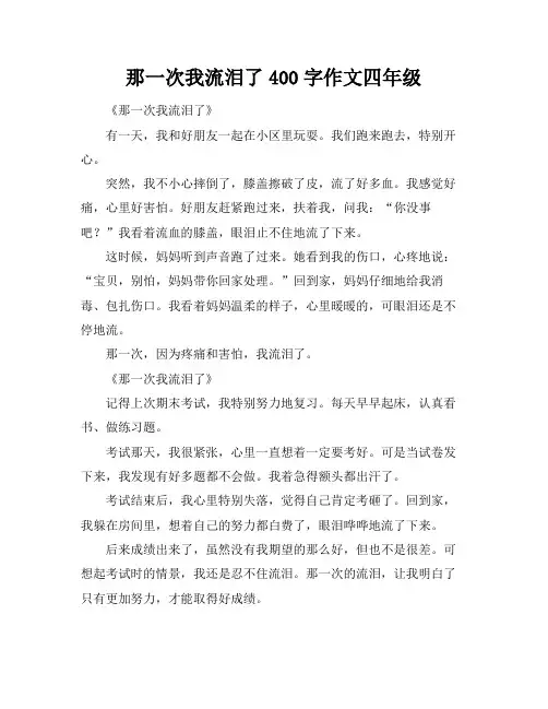 那一次我流泪了400字作文四年级