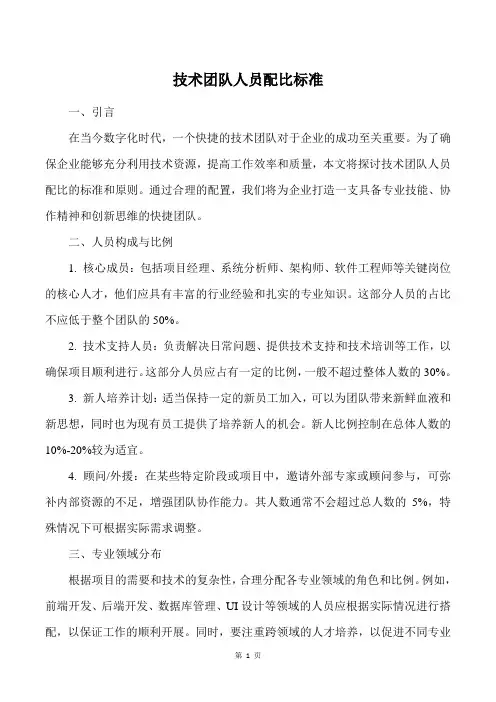 技术团队人员配比标准