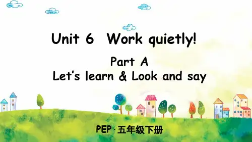 人教PEP版小学英语五年级下册 Unit 6 Part A 第1课时 教学课件PPT