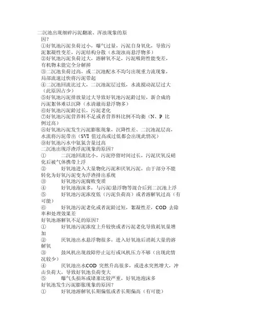 好氧池常见问题及解决