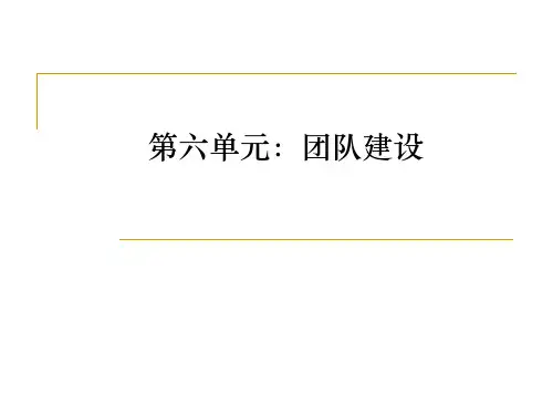 个人与团队管理之六(团队建设)