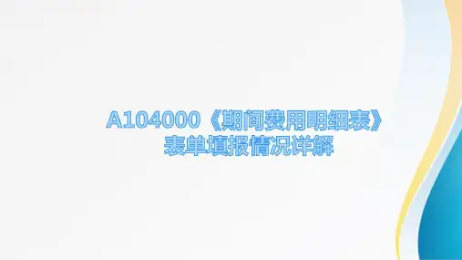 A104000《期间费用明细表》