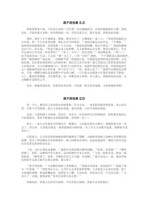 我不再怕黑作文
