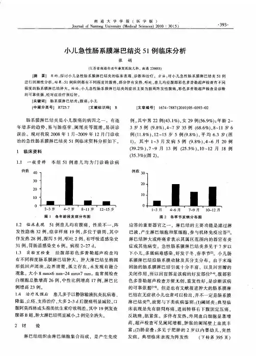 小儿急性肠系膜淋巴结炎51例临床分析