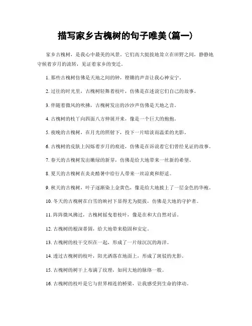 描写家乡古槐树的句子唯美(精选2篇)