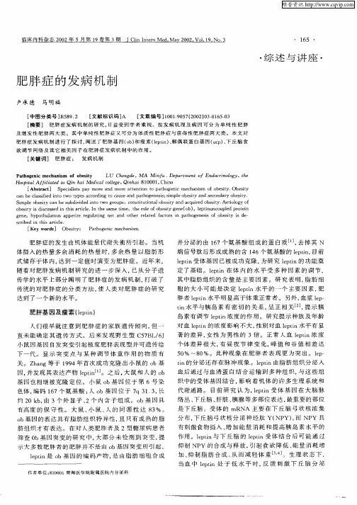 肥胖症的发病机制