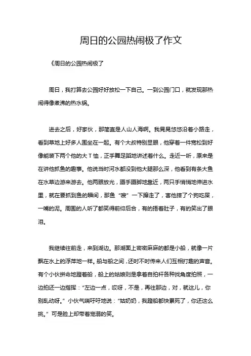 周日的公园热闹极了作文