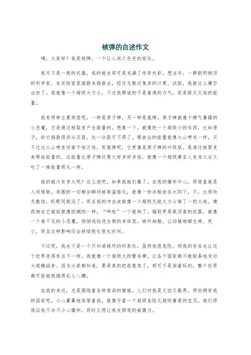 核弹的自述作文