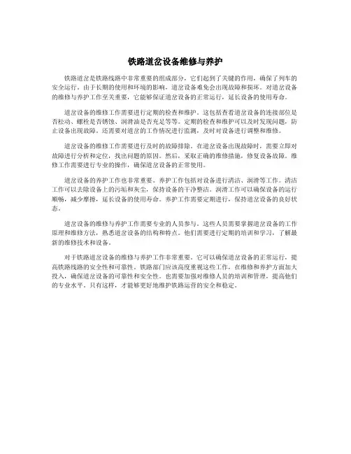 铁路道岔设备维修与养护
