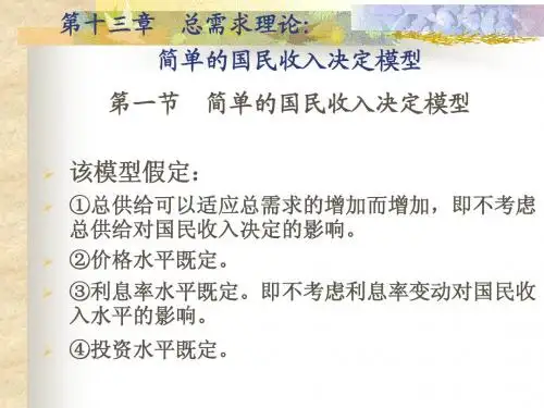 第13章  总需求理论：简单的国民收入决定模型