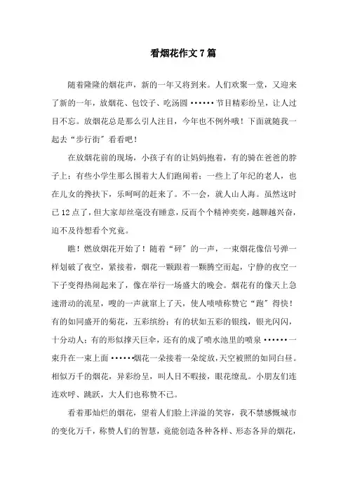 看烟花作文7篇精选