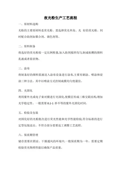夜光粉生产工艺流程