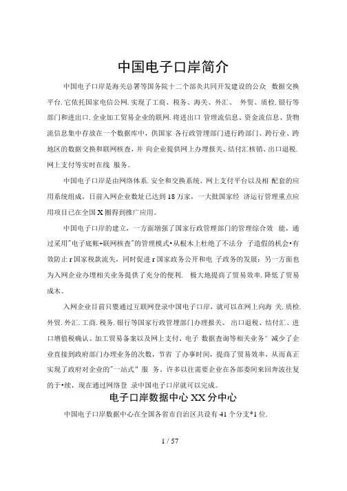 中国电子口岸说明及操作