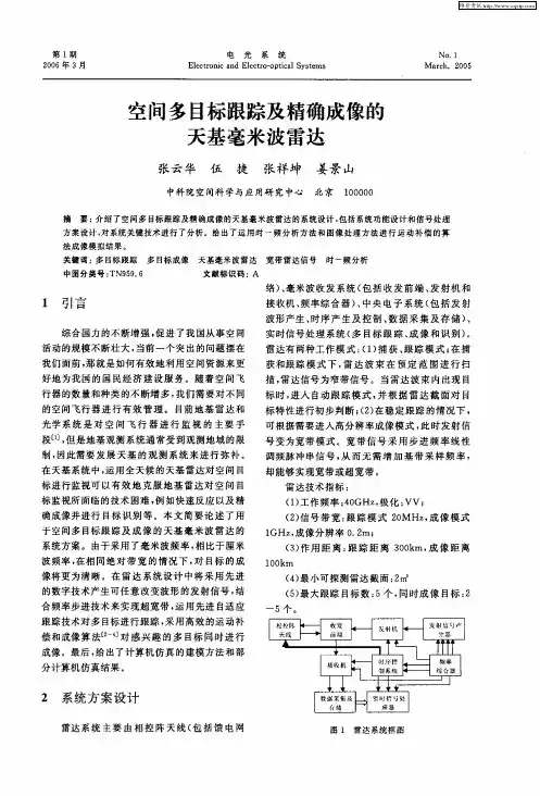 空间多目标跟踪及精确成像的天基毫米波雷达
