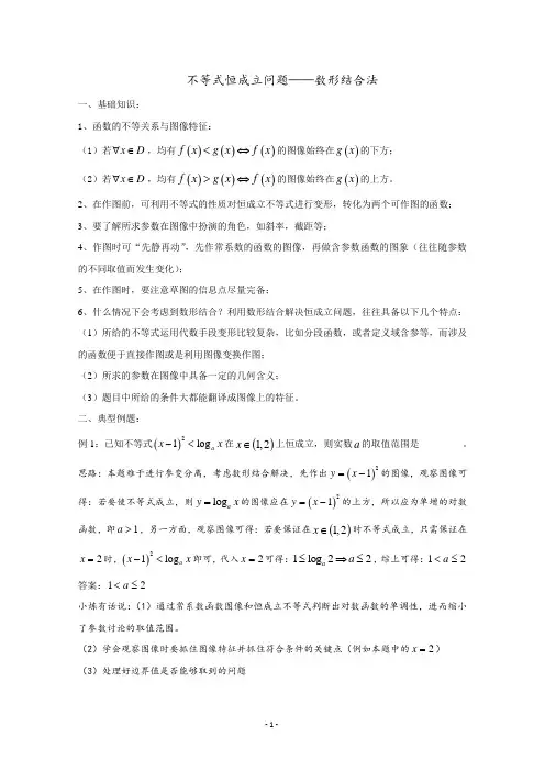 不等式恒成立问题——数形结合法