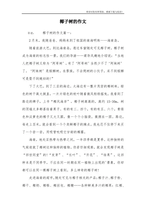 椰子树的作文