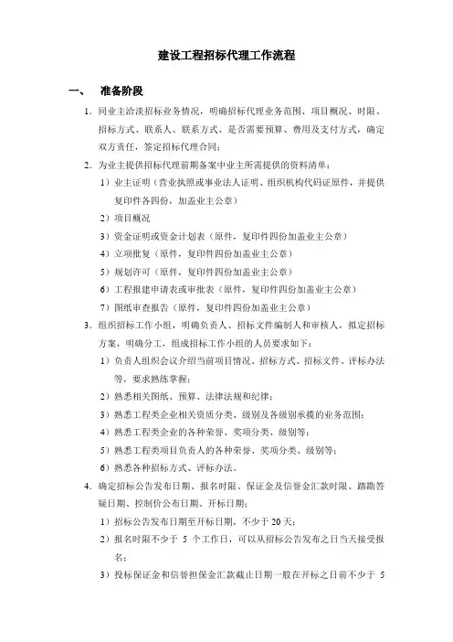招标代理工作详细流程(前期准备工作、具体实施及相关备案手续)