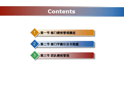 绩效管理第四章部门与团队绩效管理PPT课件