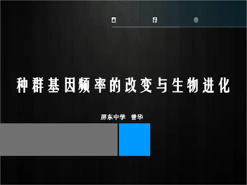 【高中生物】种群基因频率的改变与生物的进化