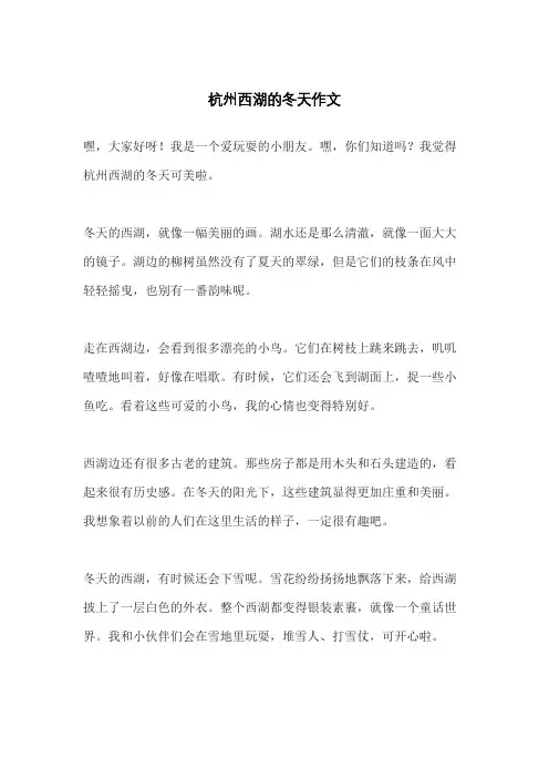 杭州西湖的冬天作文