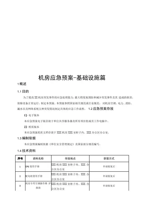 机房应急预案-基础设施