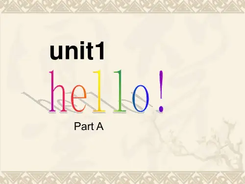 闽教版新版小学英语 三年级第一册unit1 helloPPT 课件