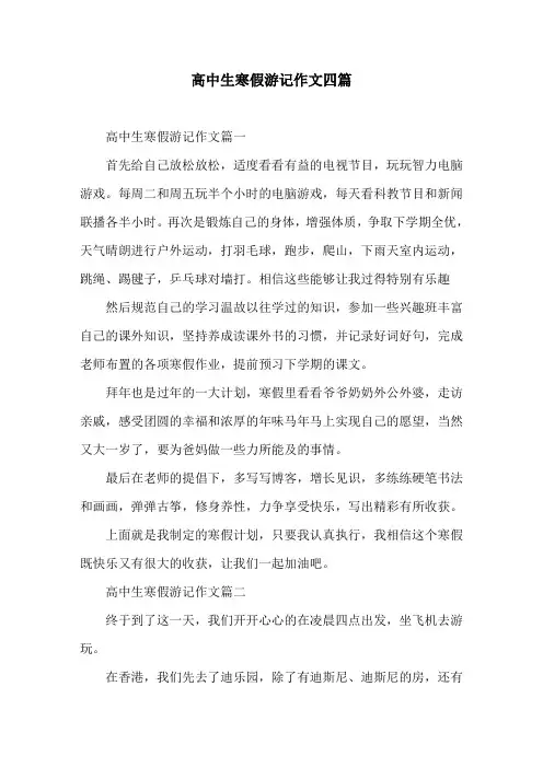 高中生寒假游记作文四篇