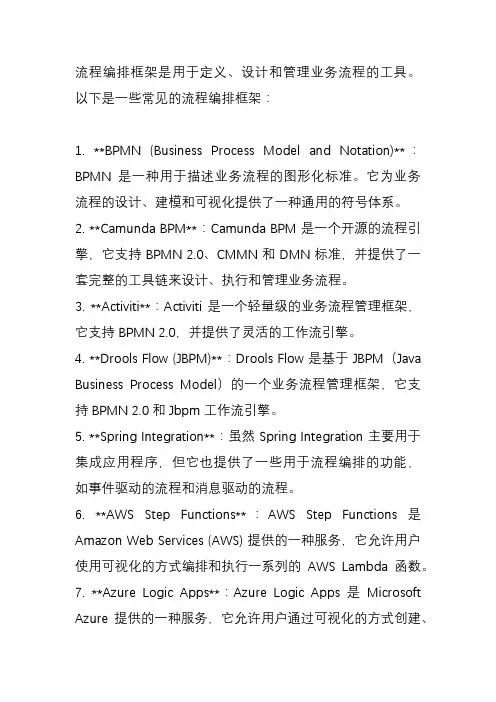 常见 流程编排框架