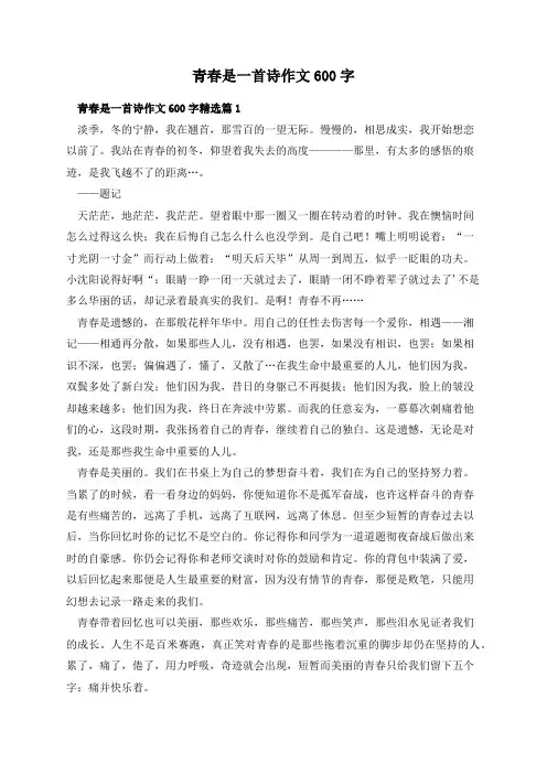 青春是一首诗作文600字