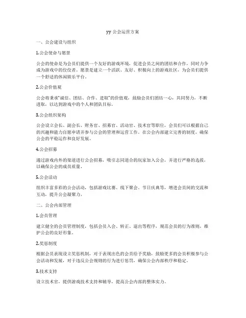 yy公会运营方案