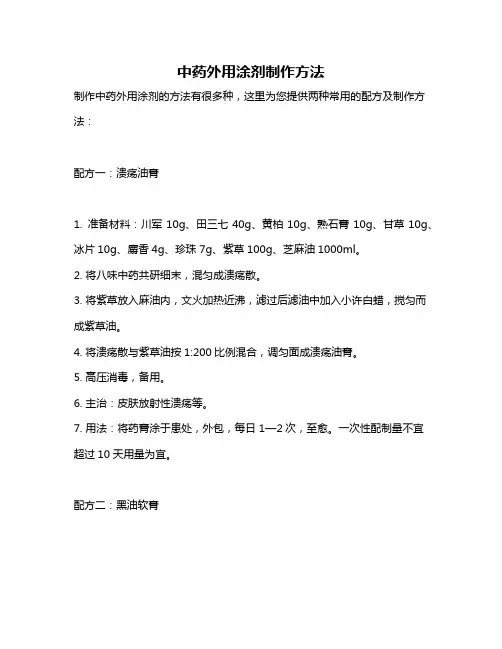中药外用涂剂制作方法