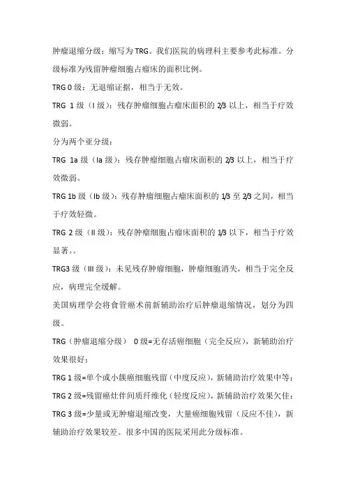 食管癌新辅助治疗后病理学评估标准