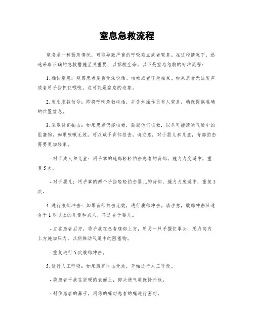窒息急救流程