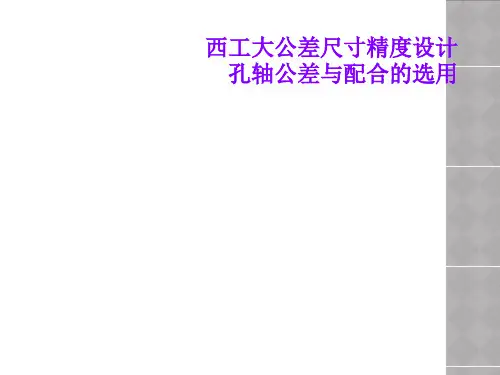 西工大公差尺寸精度设计孔轴公差与配合的选用
