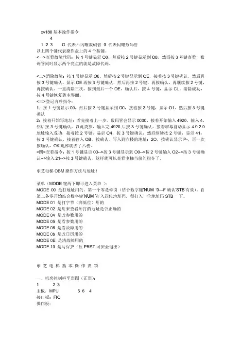 东芝cv180基本操作指令