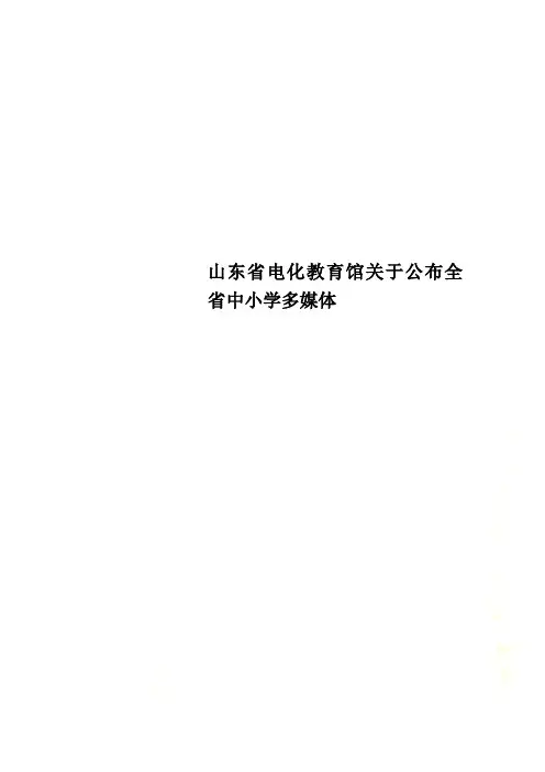 山东省电化教育馆关于公布全省中小学多媒体